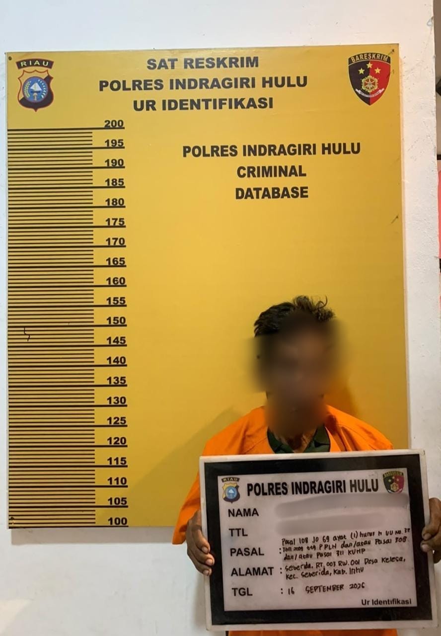 Polres Inhu Amankan Pelaku Pembakaran Lahan Seluas 1,8 Hektare